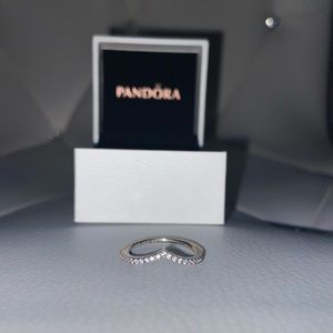 Pandora Sparkling Wishbone Ring